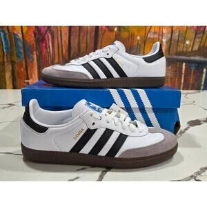 Adidas Samba OG White Black Gum Size 9 Men's, 10 Women's B75806 Worn Once